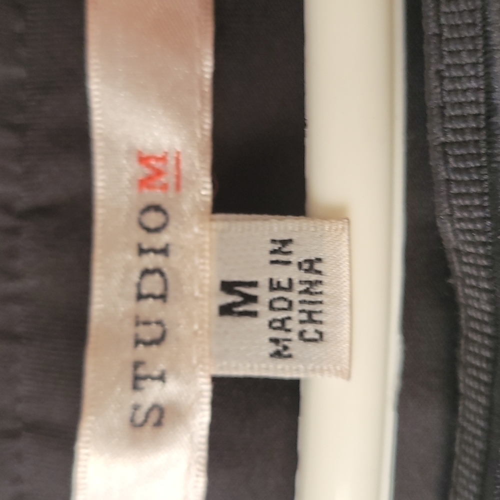 Studio M Black Cut Out Fringed Hem Black Dress Size Medium - Picture 5 of 7